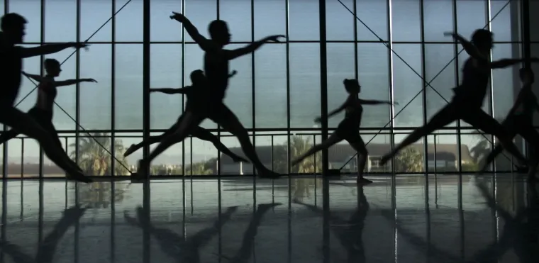 Dancing people silhouettes 